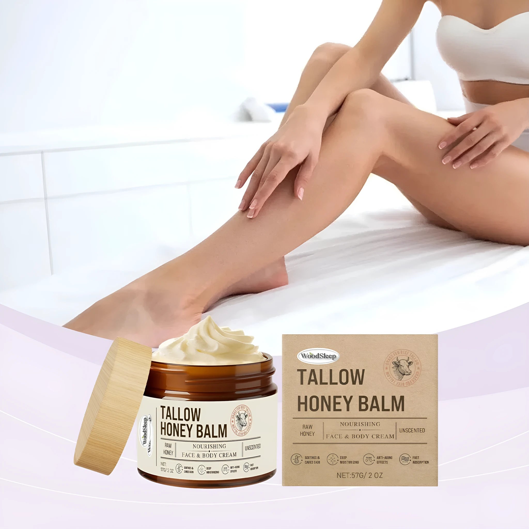 57g jar of tallow honey skin repair moisturising cream with zinc oxide and titanium dioxide