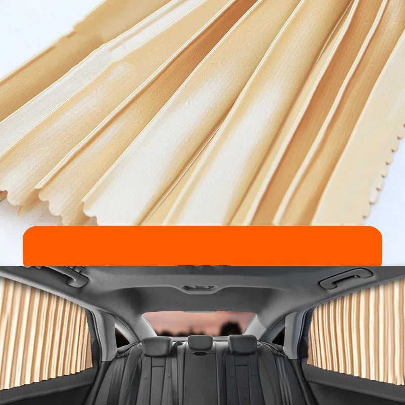 Auto retractable roller shutter car sun curtain in black, gold, or silver for window sun protection