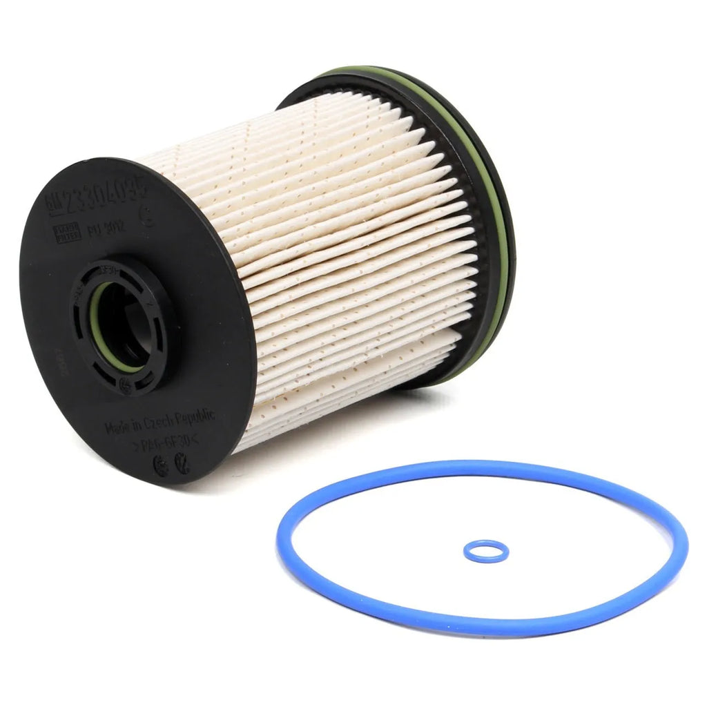 Diesel fuel filter element with gasket for Vauxhall and Opel Astra K cars, showing 106mm height