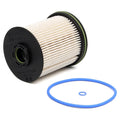Diesel fuel filter element with gasket for Vauxhall and Opel Astra K cars, showing 106mm height