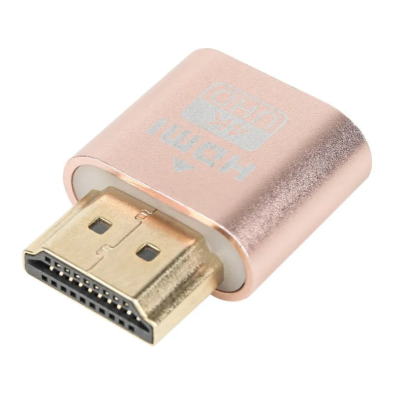 26.5mm long HDMI male dummy plug for graphics card virtual display simulation in various metal colours.