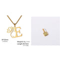 Stainless steel necklace with cross chain links and a single pendant in a gold finish.