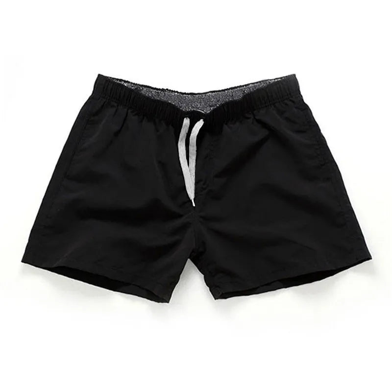 Men's quick-dry polyester beach shorts in straight leg cut available in multiple colours and sizes up to 4XL