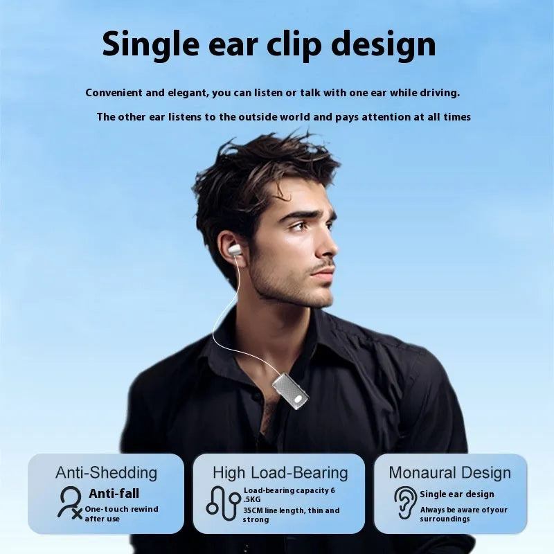 F588 mini cable Bluetooth headset in black for business calls with in-ear design