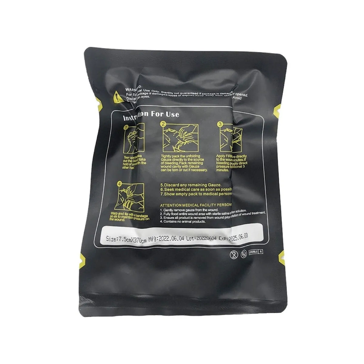 Black packaged Surgicel haemostatic gauze dressing 7.5cm x 1m for bleeding control