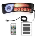 Black flexible LED screen for car rear windshield with Bluetooth control and USB power cable