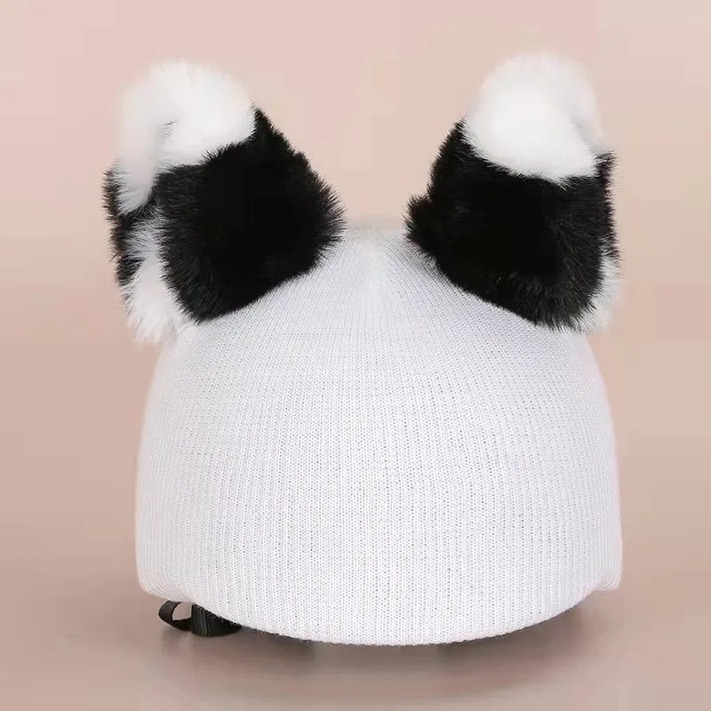Cartoon plush fabric motorcycle helmet cover decorative accessory