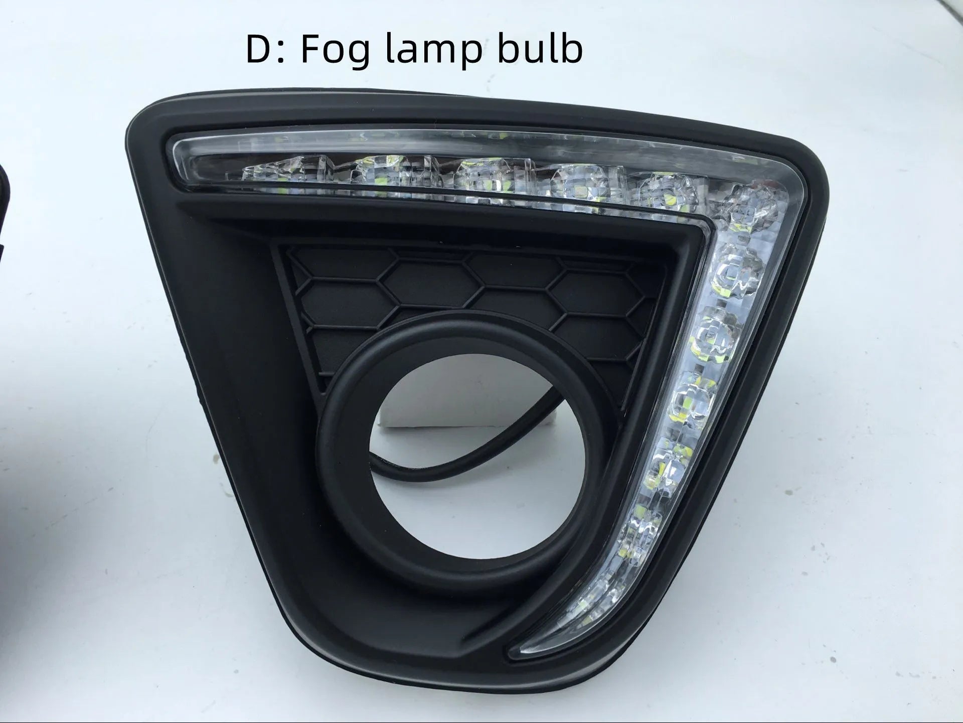 Mazda CX-5 LED daytime running light lamps with electroplated housing, shown in a set of two.