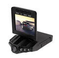 H198 HD six-light infrared car dash camera with 2.4-inch screen mounted on a windscreen.