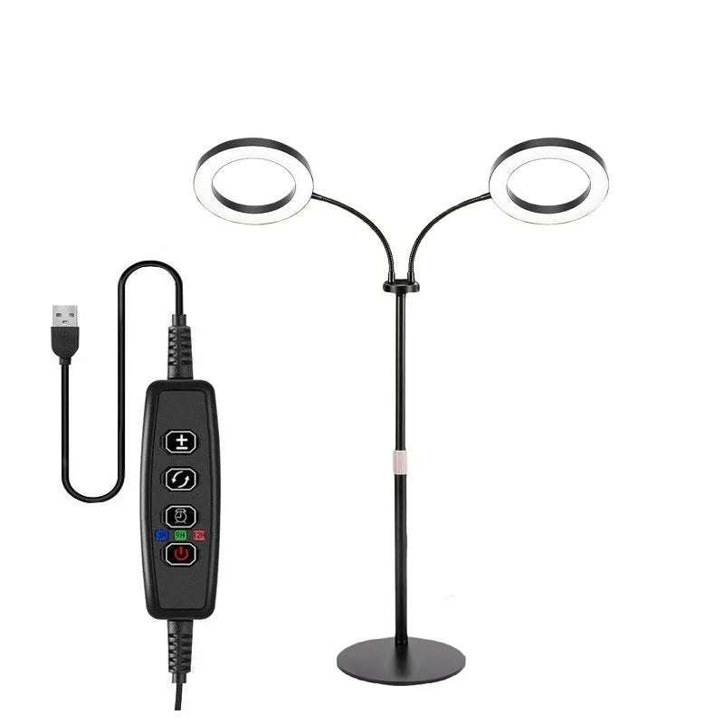 6-inch Angel Ring retractable floor plant grow light with aluminium alloy stand and circular LED light panel