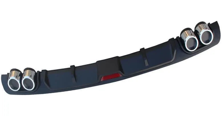 PP plastic automotive rear bumper spoiler in black and silver black colour options
