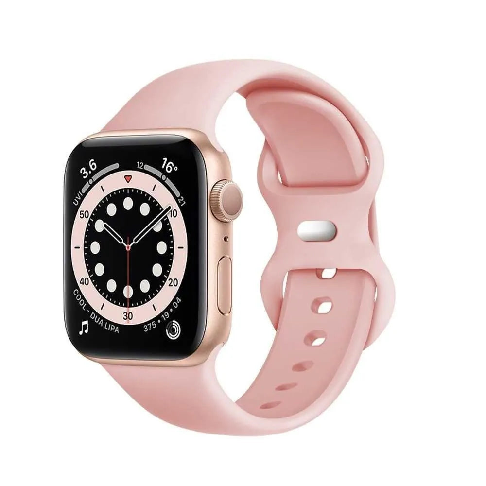 Silicone watch strap 45mm 44mm 41mm for Apple Watch black white midnight blue