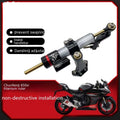 Directional titanium damper bracket for CFMoto 450SR/450SRS motorcycles with carbon fibre finish