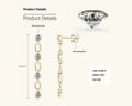 Silver tassel moissanite stud earrings in retro European American geometric style, gold colour
