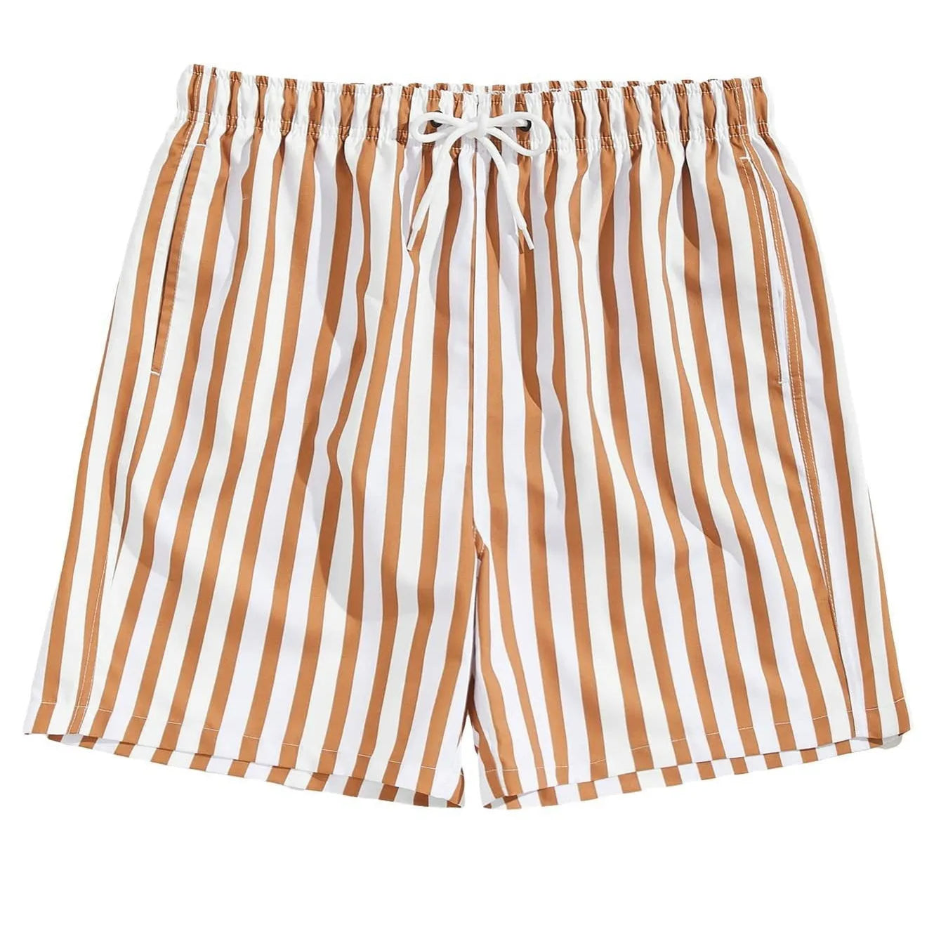Men's mesh beach shorts in lightweight polyester fabric showing simple casual design