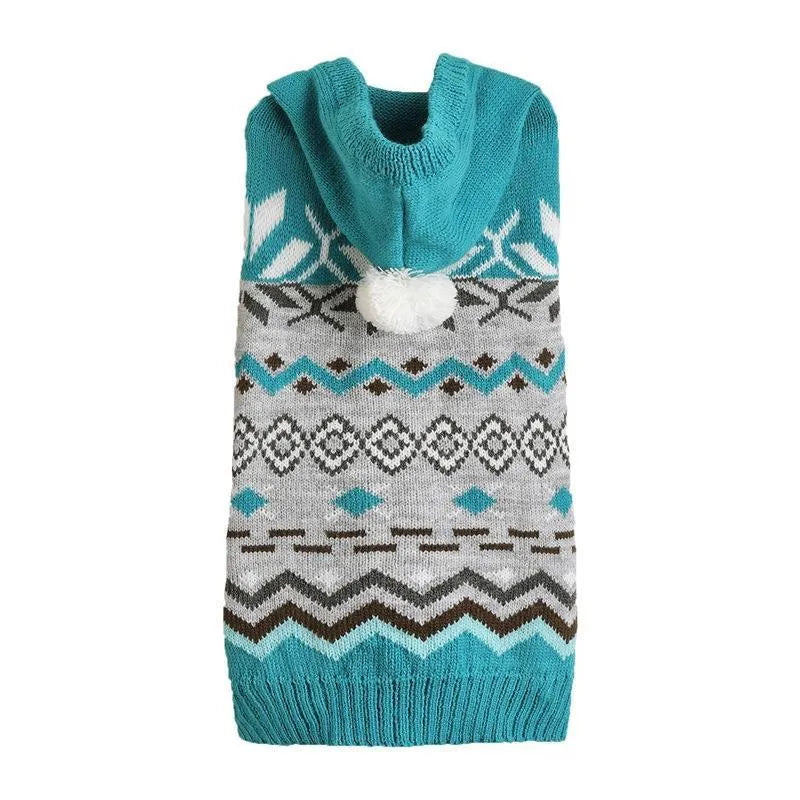Green diamond pattern acrylic pet sweater for dogs and cats