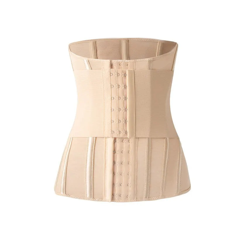 Nylon belly band waist trainer for fitness available in black or apricot colour
