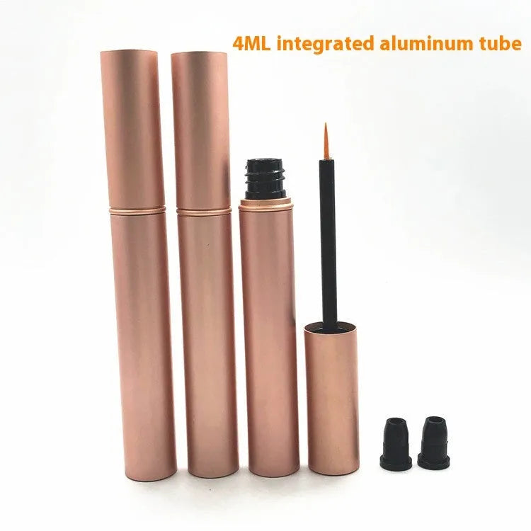 Aluminum tube 4ml cosmetic bottle with spray rose gold paint finish and black inner plug