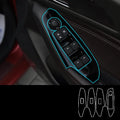 Set of four TPU protective films for Toyota HiAce car door control panels.