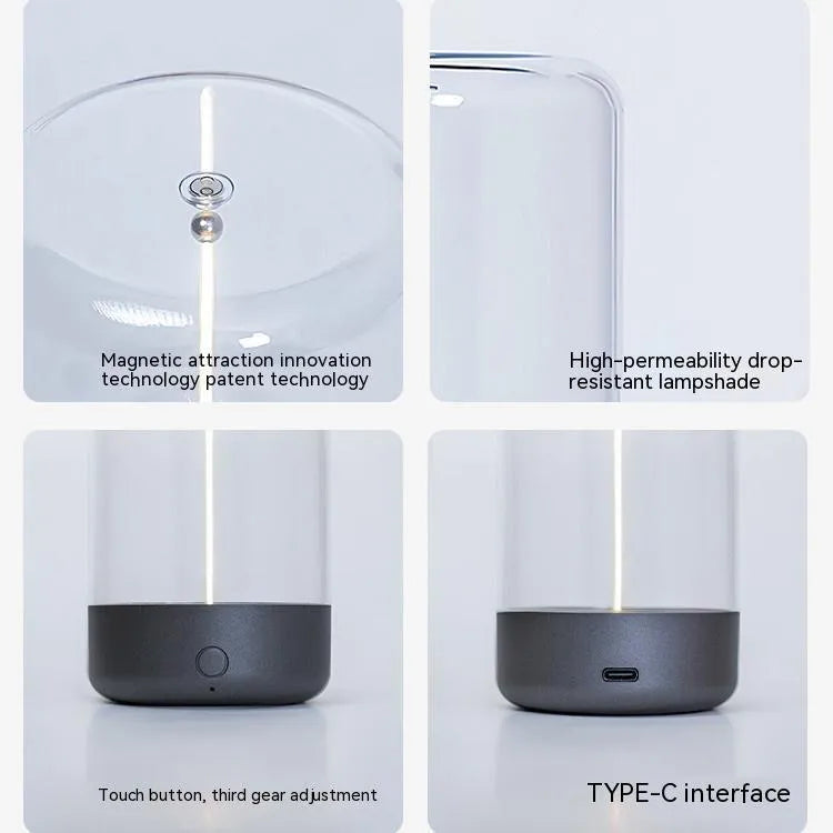 LED camping light with flexible filament design in transparent housing showing Type-C charging port