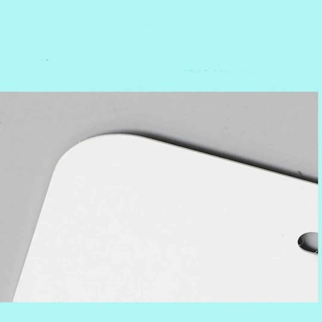 White aluminium license plate metal sheet measuring 30.3 by 15 centimetres