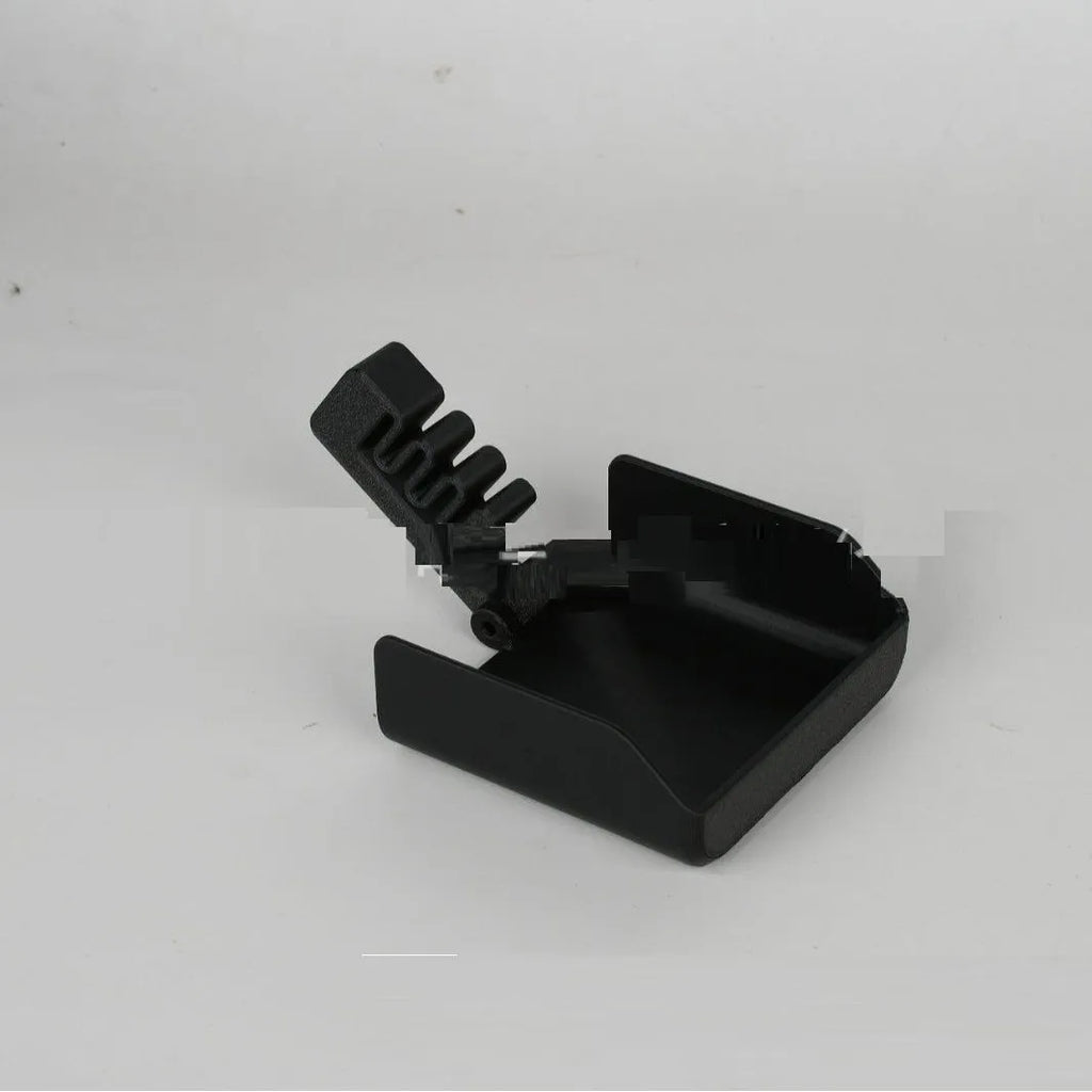 Yellow and black plastic phone sunshade with a clip for attachment to smartphones outdoors.