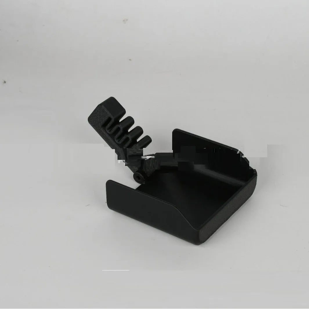 Yellow and black plastic phone sunshade with a clip for attachment to smartphones outdoors.