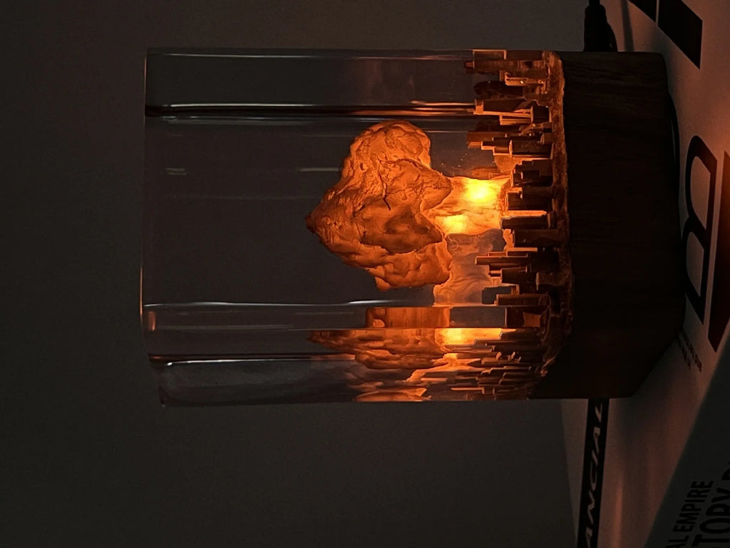 Small atomic mushroom cloud resin night lamp decoration in modern minimalist style