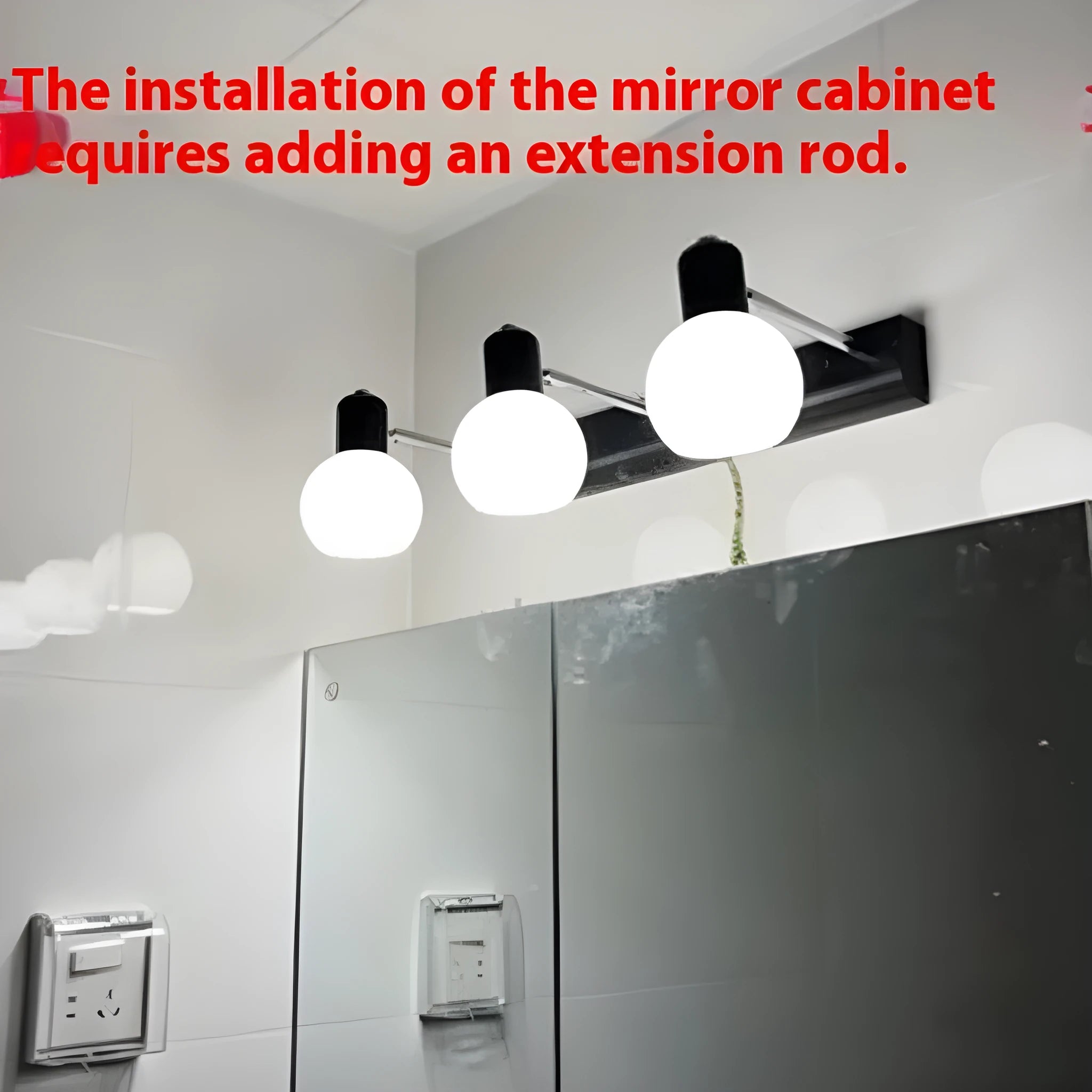 American style LED wall lamp for bathroom mirror in black finish