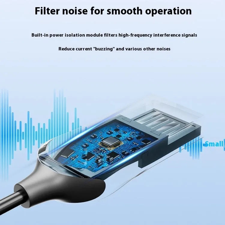 USB car Bluetooth audio receiver with USB-A and 3.5mm connectors for vehicle audio upgrade
