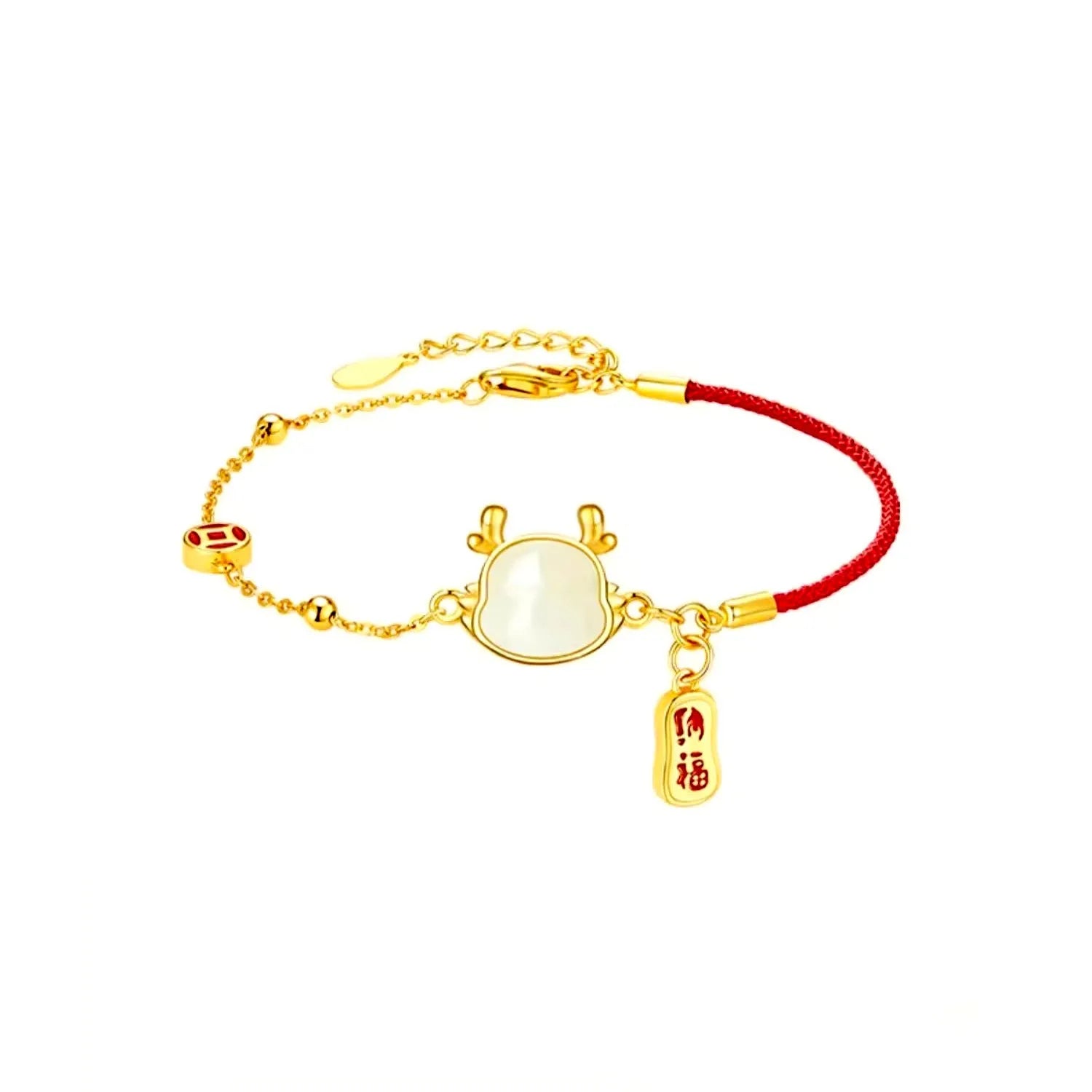 Silver-plated dragon zodiac bracelet with electroplated finish and Chinese style design