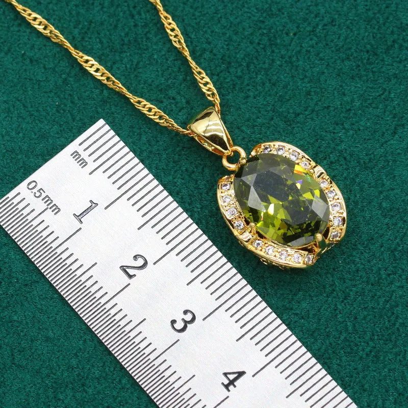 Women's rhinestone zircon jewellery suit with snake bone chain necklace, matching earrings and ring