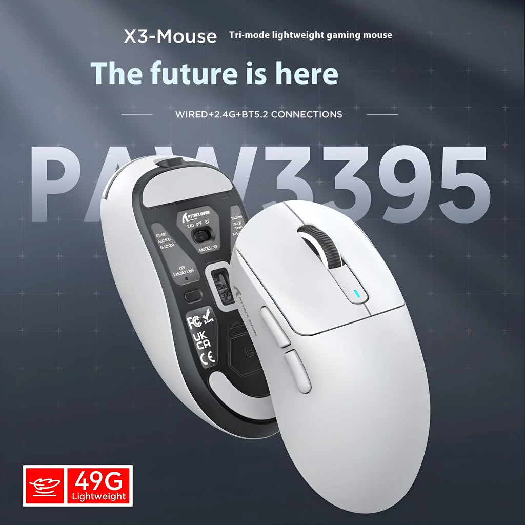 Rechargeable three-mode Bluetooth mouse for laptops with 1.5 metre parachute cord
