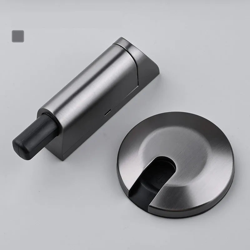 Modern zinc alloy invisible door stopper in wedge design mounted on wall