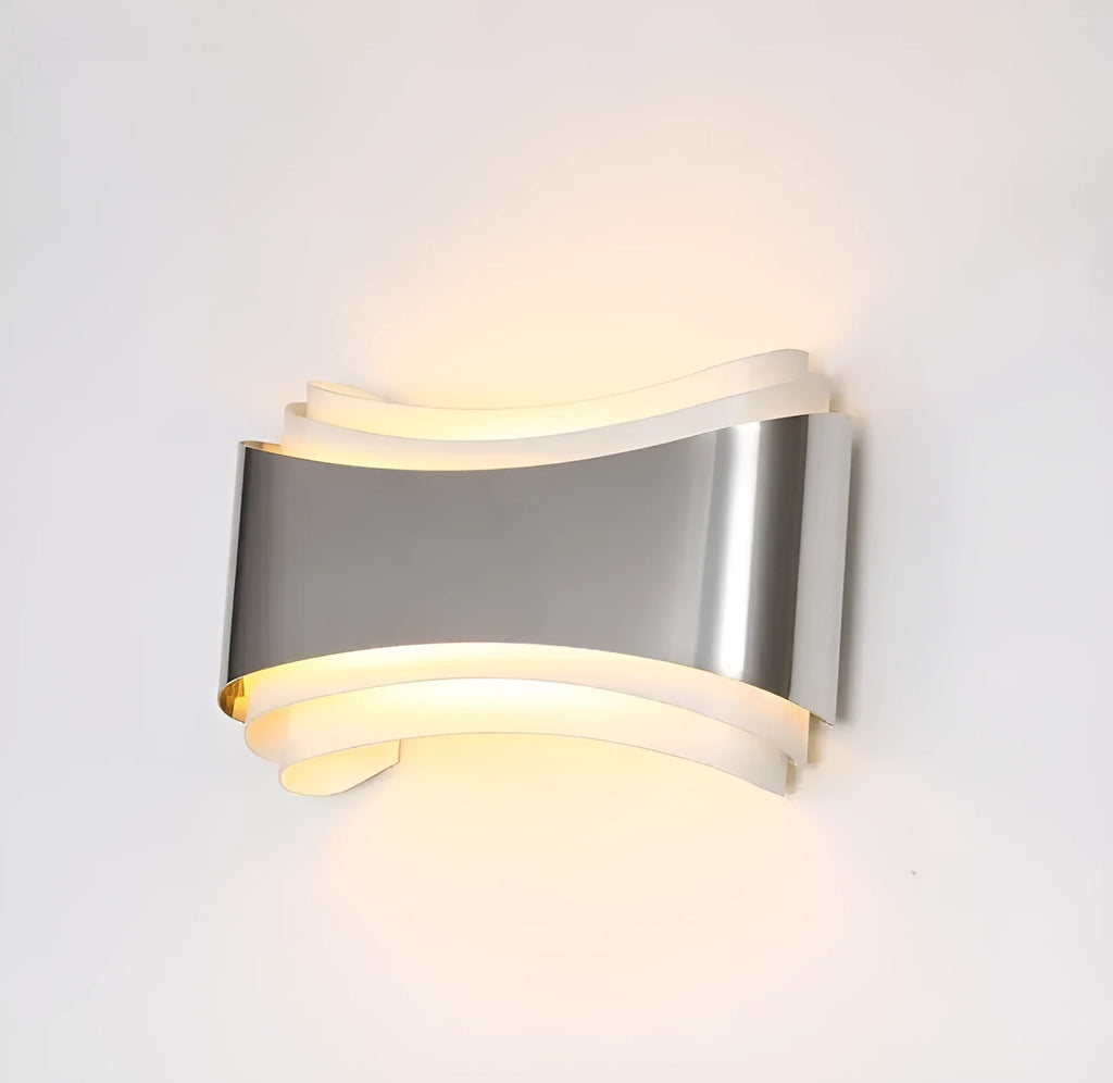 Simple modern warm white LED wall lamp with matte finish and compact rectangular design.