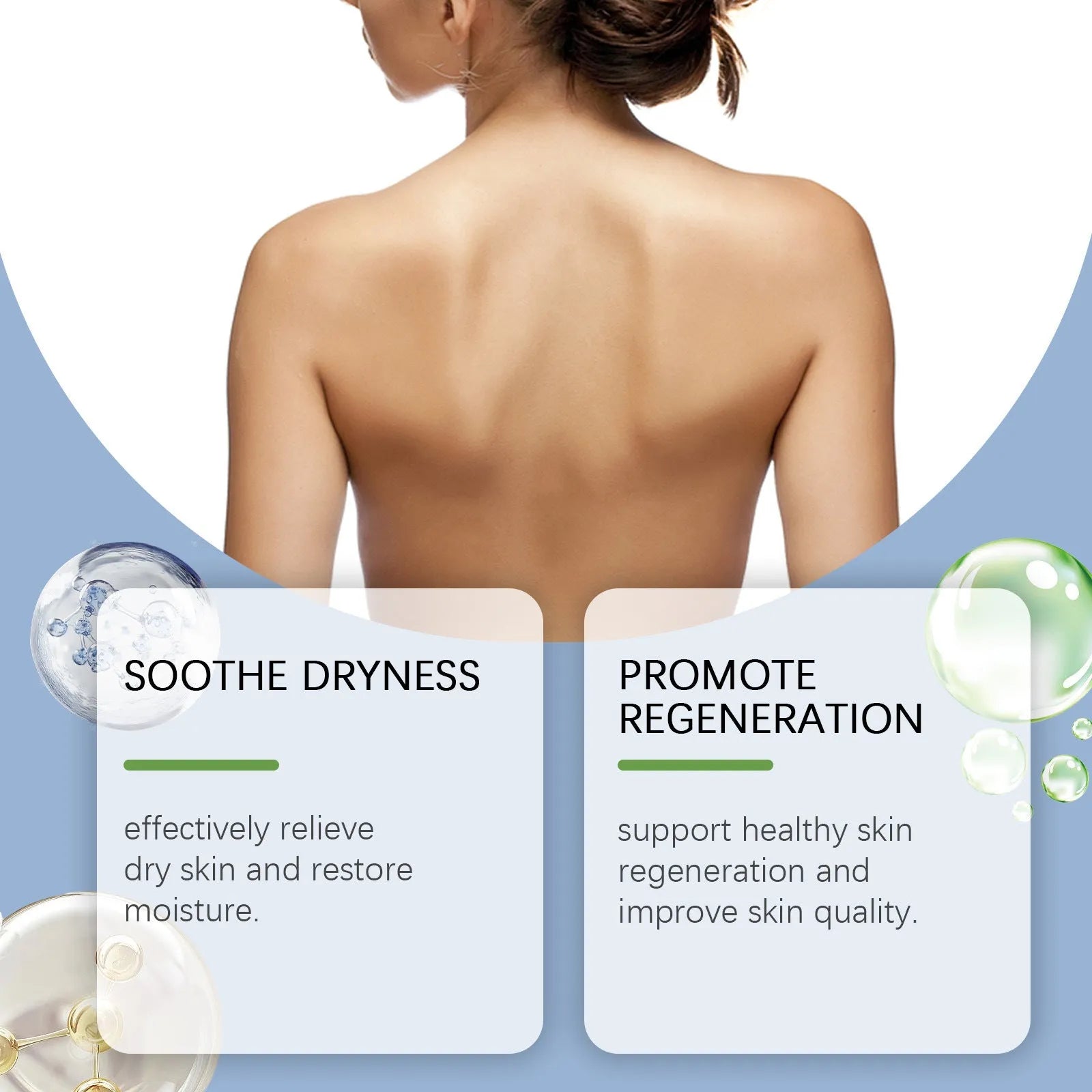 20g body and neck care cream container with botanical ingredients including mint leaf and tea tree oil