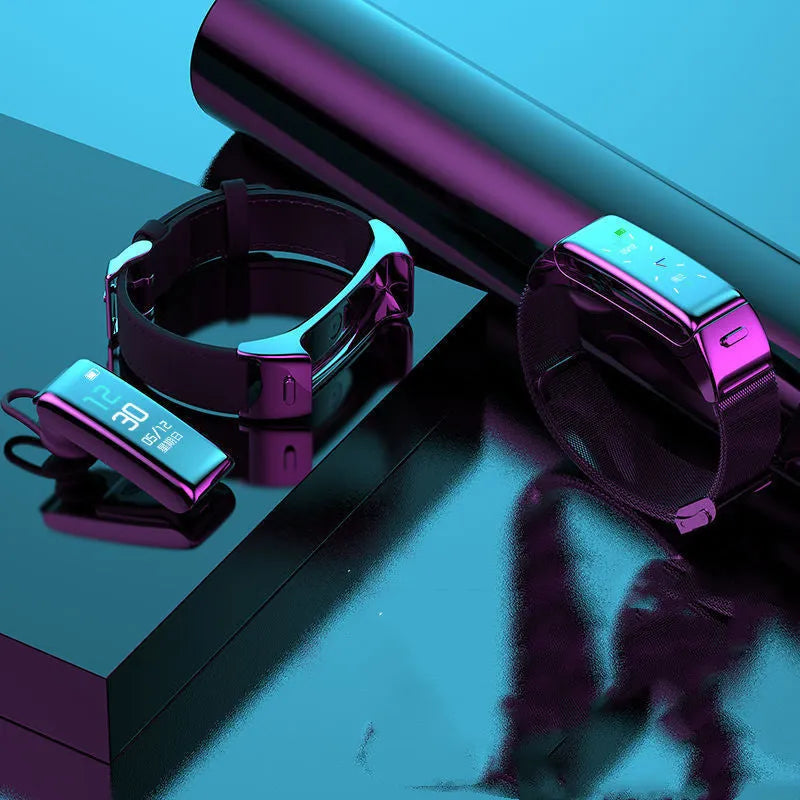 Bluetooth smart watch with call functionality and health tracking features on wrist