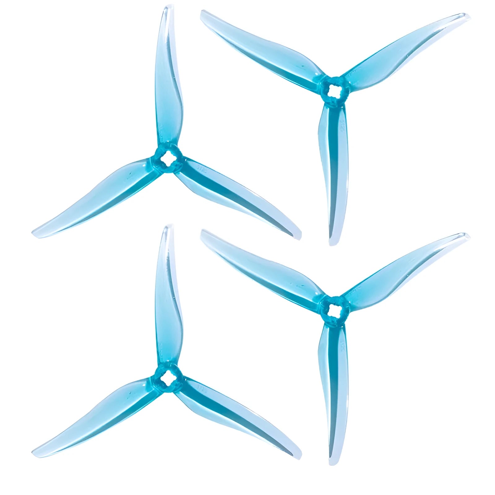 Four PC propellers for toothpick frame, 129.4mm diameter, double hole T-mount, CW/CCW set