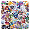 Pack of 50 colourful tea cup graffiti design vinyl stickers for scooter and luggage decoration