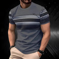 Men's loose fit polyester t-shirt in contrast colours with short sleeves for summer casual wear