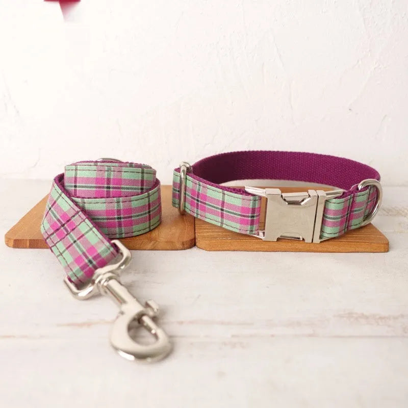 Mint zigezi polyester dog collar and leash set showing tear-resistant construction and adjustable design