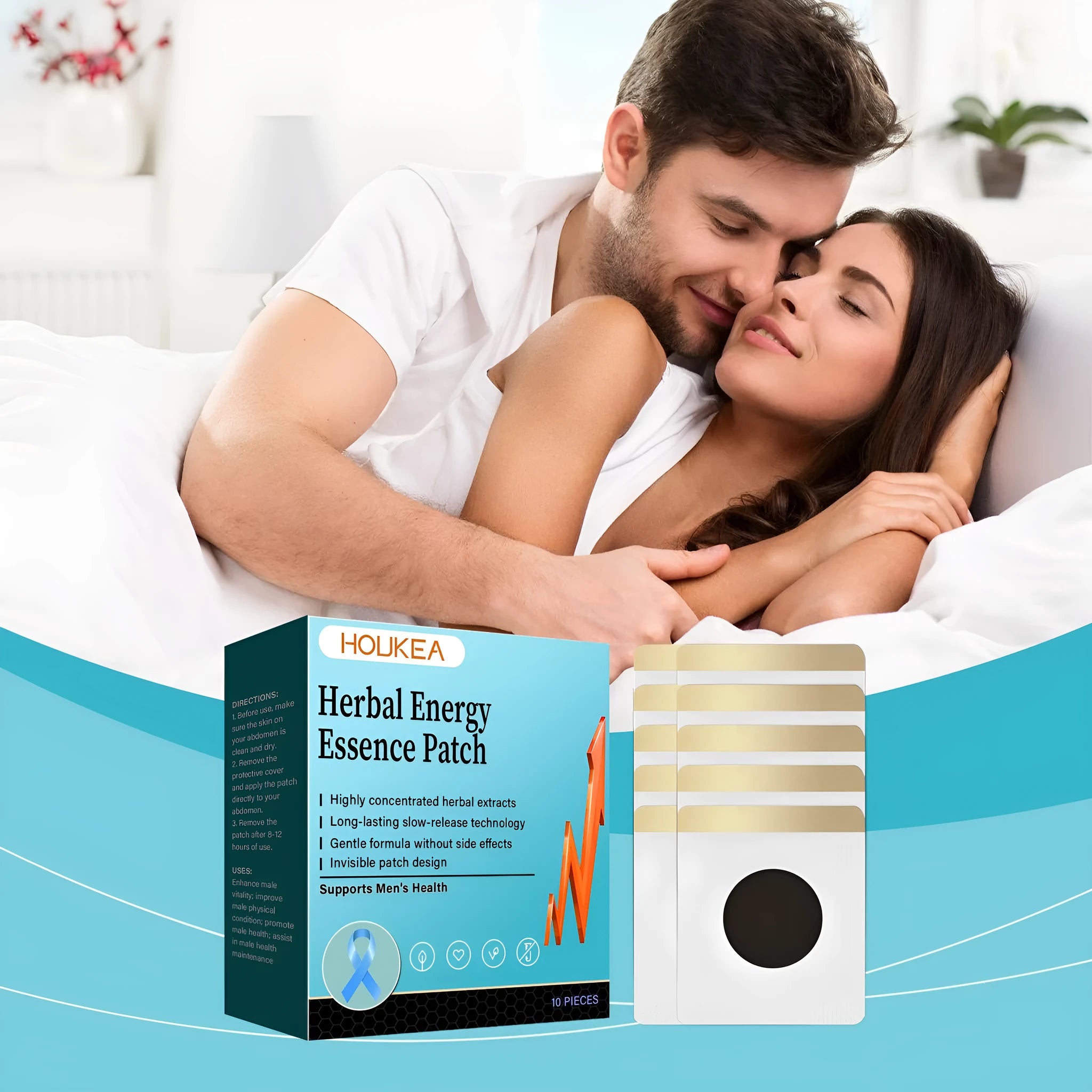 Pack of 10 herbal navel patches with moxa leaf and Asian ginseng ingredients