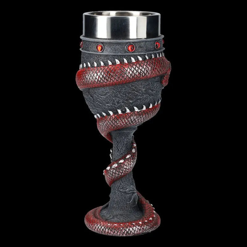 3D dragon design stainless steel red wine glass in gold or red colour with 200ml capacity
