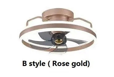 Modern simple ceiling fan with integrated light fixture showing 500mm diameter and acrylic lampshade