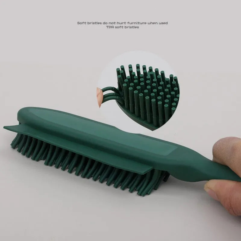 Green dog brush with massage teeth and wool sticker fabric hair collector for pet grooming