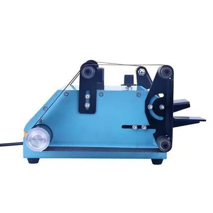 Blue desktop dual-axis belt sander and polisher tool with variable speed control for workshop use.