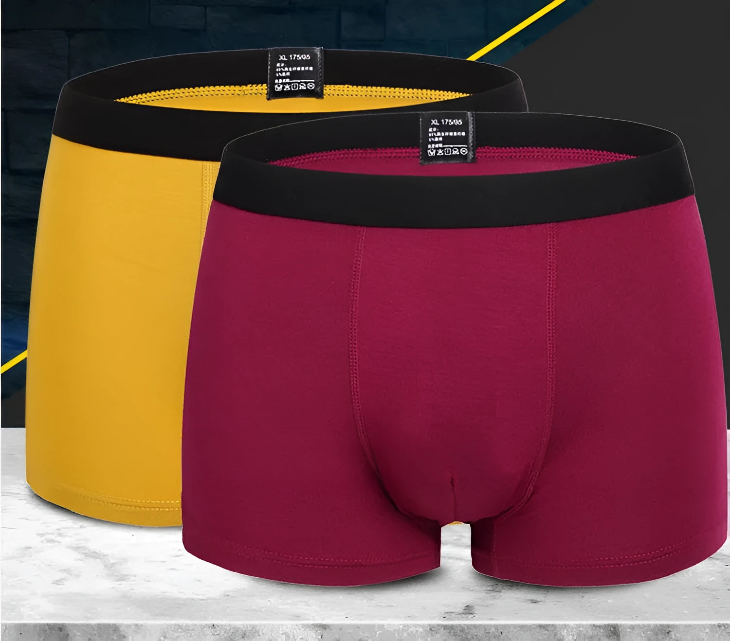 Pure colour bamboo fibre men underwear shorts in solid colour, mid-waist casual design, material viscose