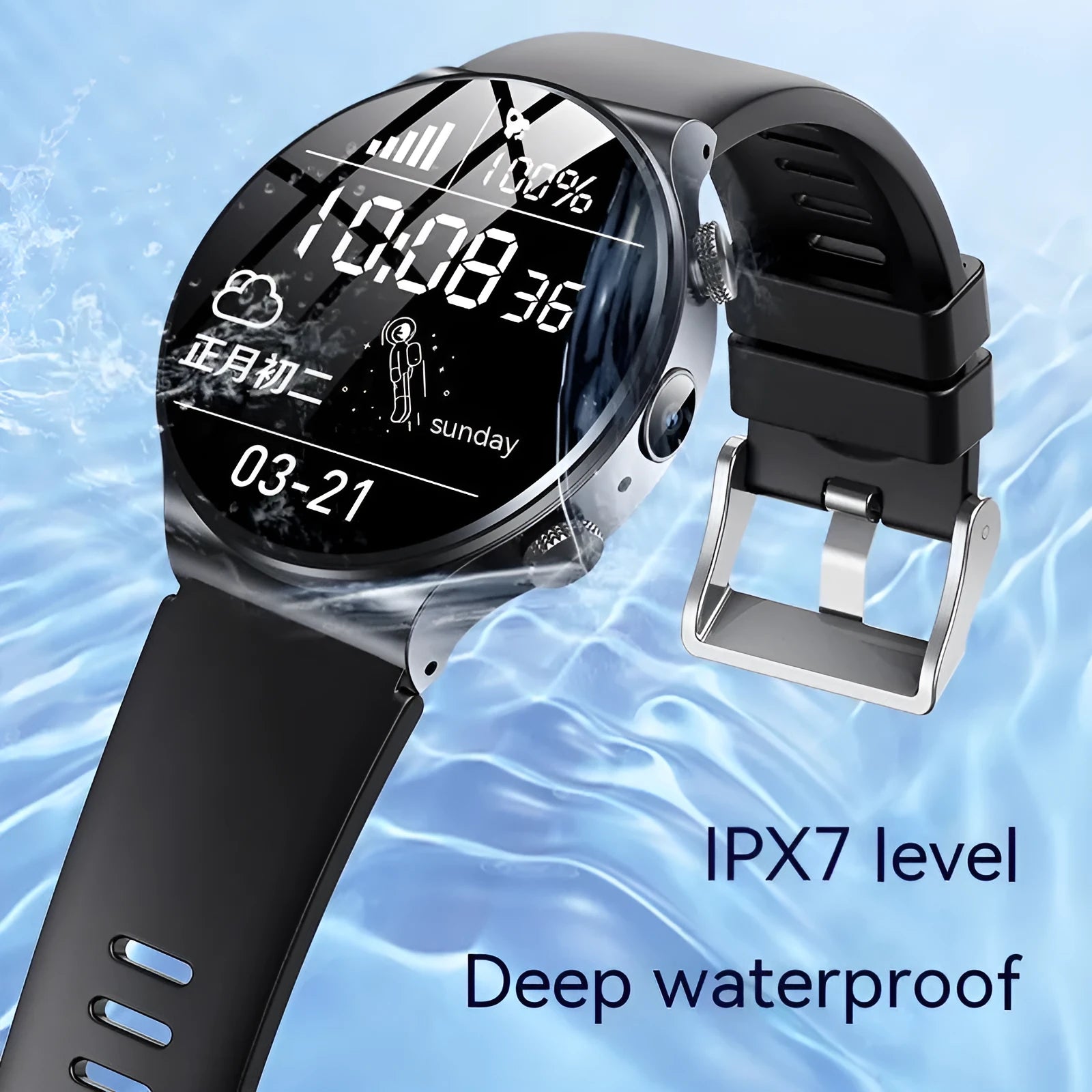 Fashion smart watch with video display in black or white colour options