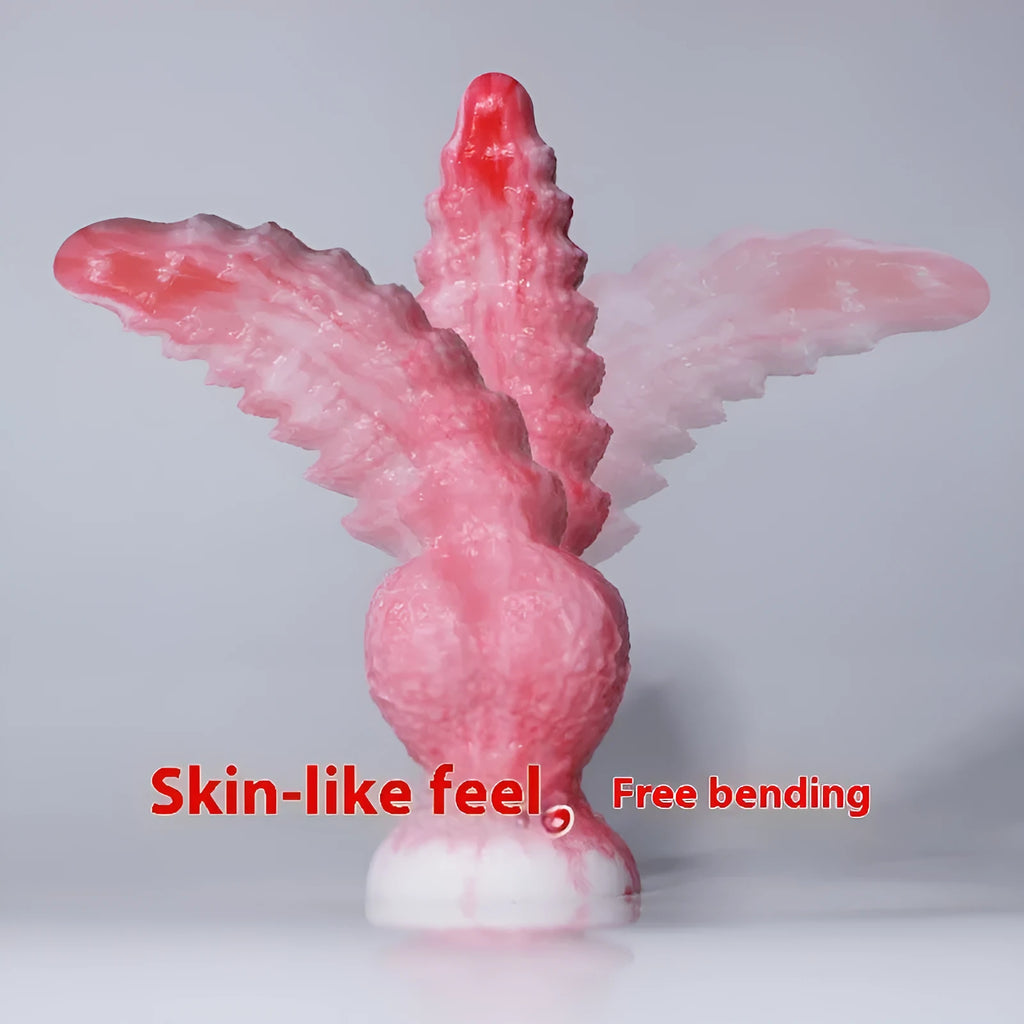 Pink Berserker shaped penis masturbation device for women in platinum silicone.