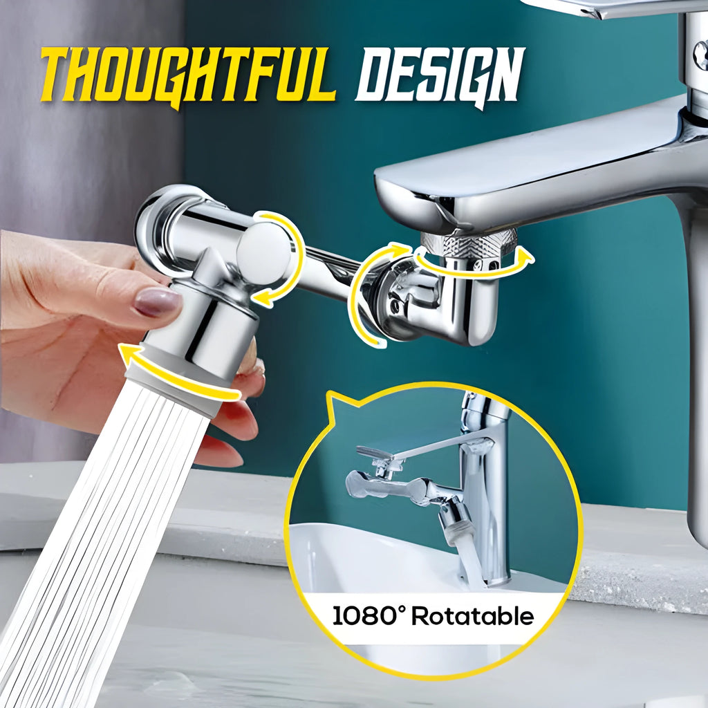 Copper swivel universal extension bubbler with 1080-degree rotation and dual mode water flow for kitchen sink